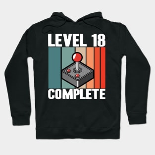 Level 18 Complete 18th Birthday 18 Years Gamer 2002 Hoodie